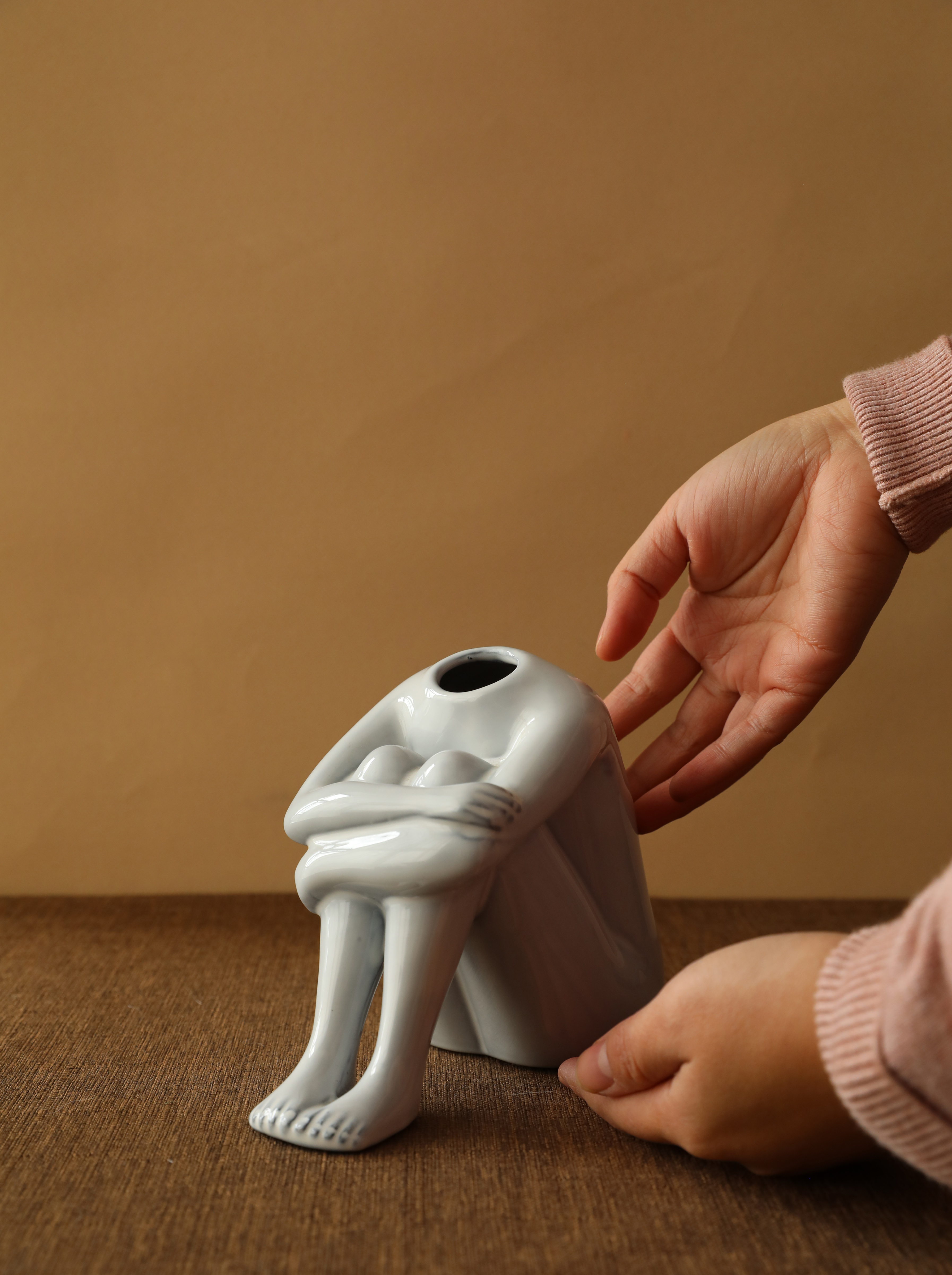 Sculptural Serenity Figurine Vase