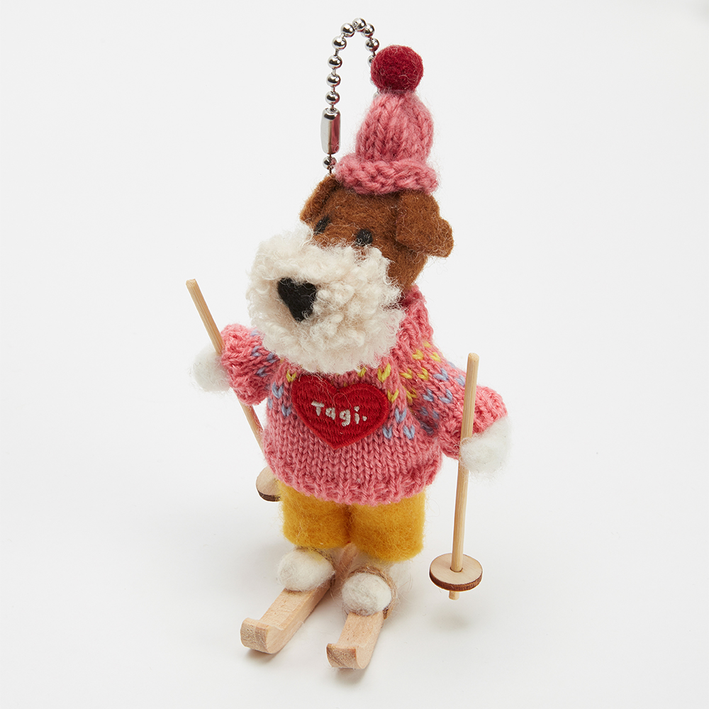 Snow Puff Ski Dog Felt Charm Series