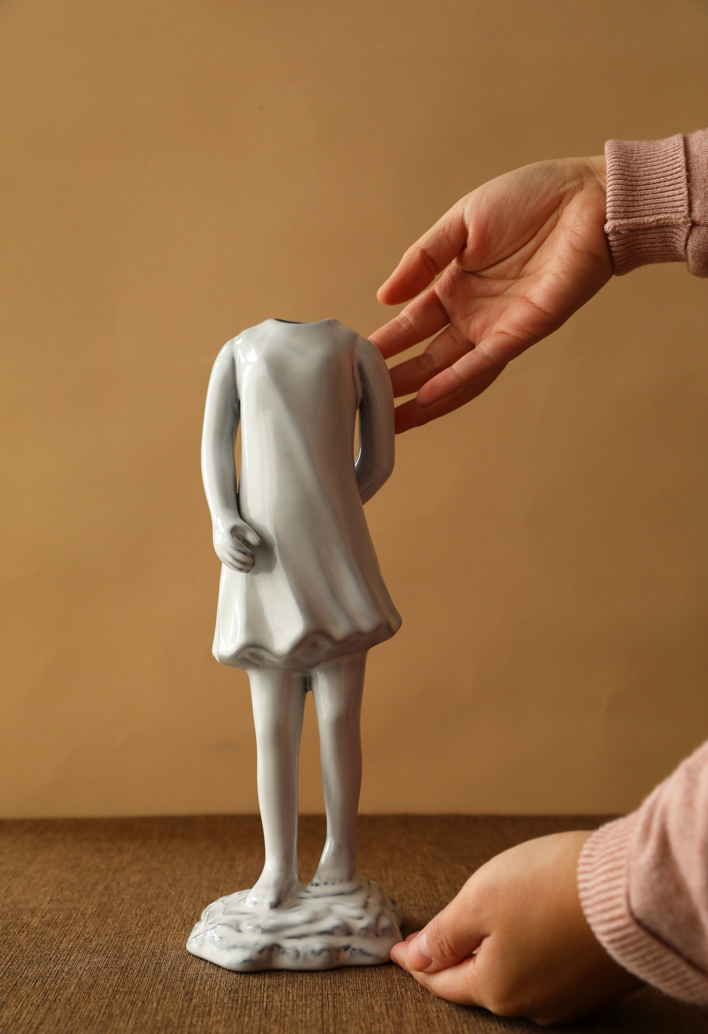 Sculptural Serenity Figurine Vase