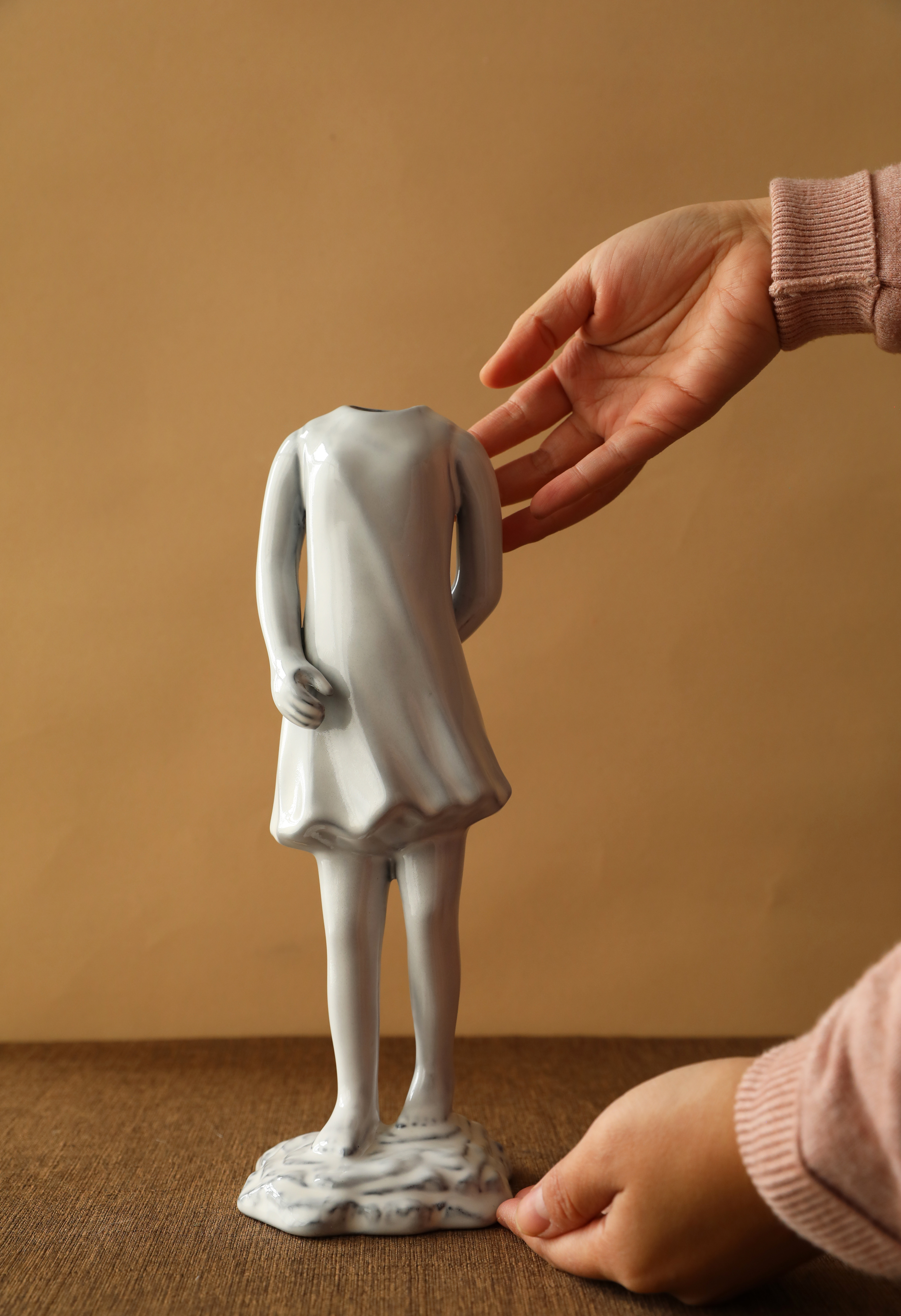 Sculptural Serenity Figurine Vase