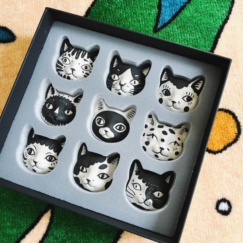 The Aristocats Magnets – Hand-Painted Ceramic Cat Faces