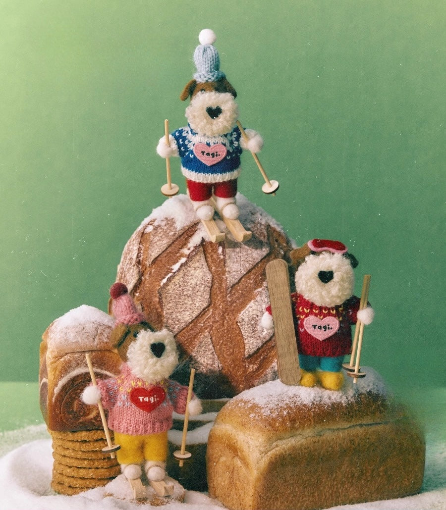 Snow Puff Ski Dog Felt Charm Series