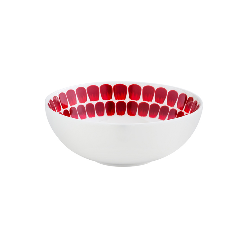 Crimson Petal Parade Ceramic Dinnerware - Ruby Rhythm Bowl image