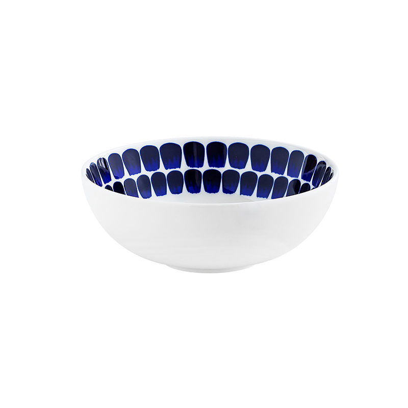 Midnight Petal Parade Ceramic Dinnerware - Ocean Bloom Bowl image