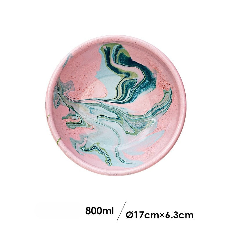 Swirly Whirly Enamel Bowl - Strawberry Swirl (L) image