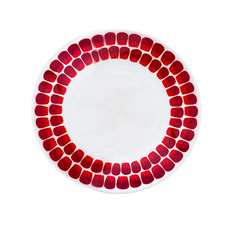 Crimson Petal Parade Ceramic Dinnerware - Crimson Bloom Plate image