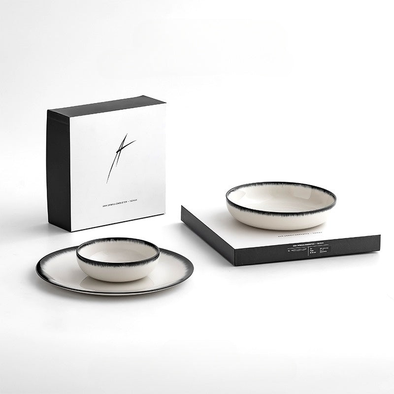 Shadowflame Porcelain Set - Dual Bowl and Plate Set image