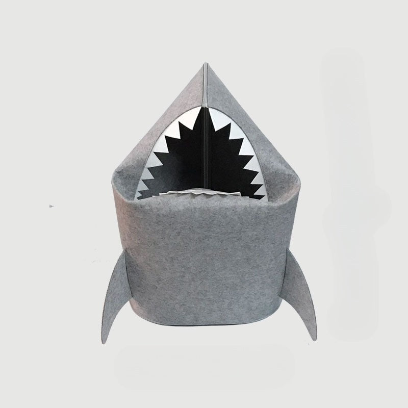Chomp-Chomp Shark Laundry Basket - Medium Pebble Shark image
