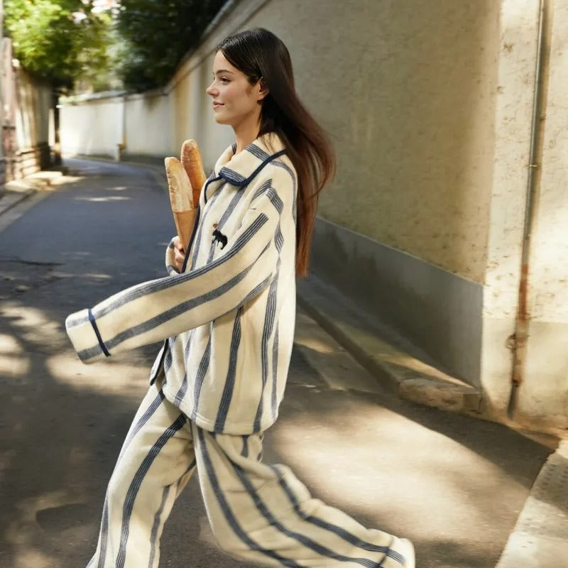 Panther Stride Striped Pajama Set image 1