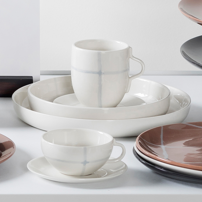 Gridlight Ceramic Cup & Saucer Set image 0