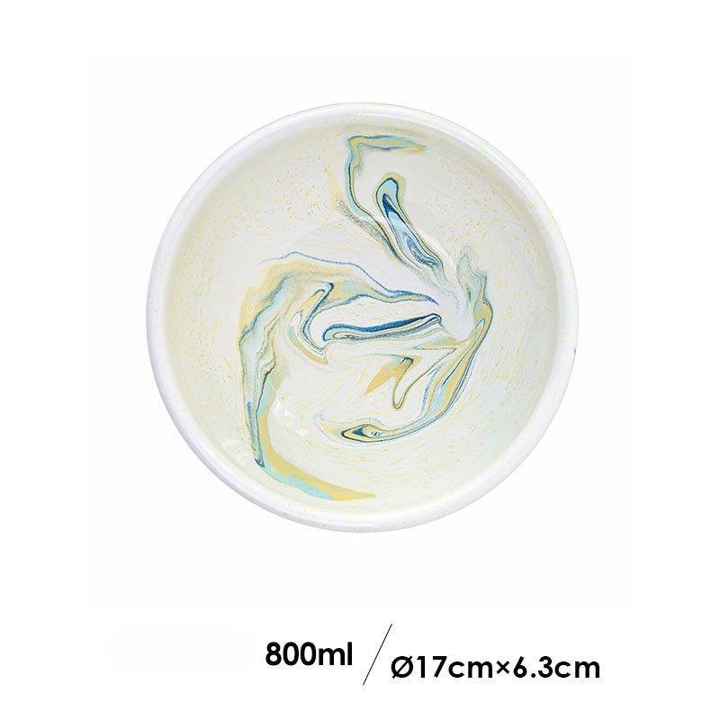 Swirly Whirly Enamel Bowl - Citrus Cream (L) image