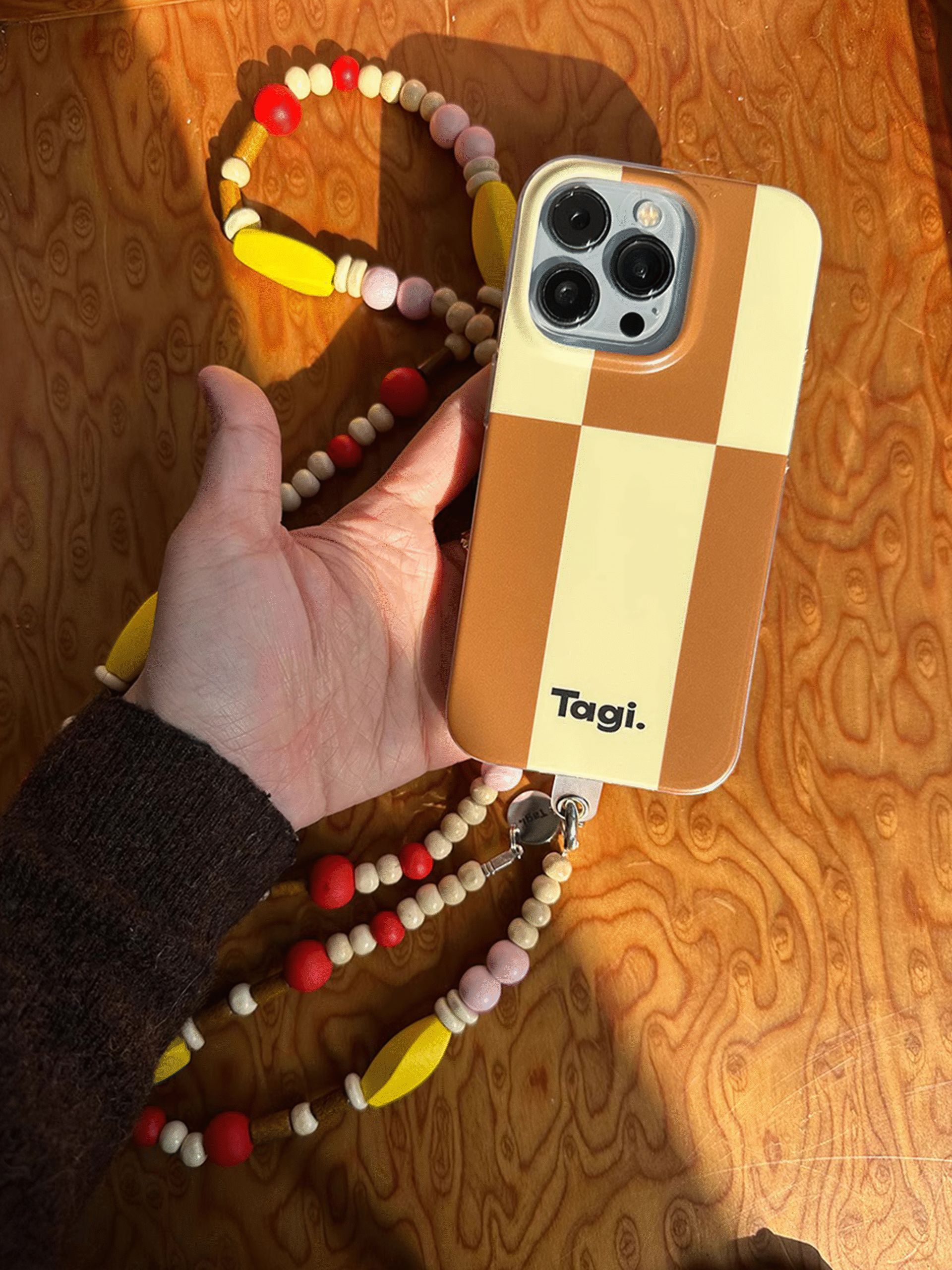 Pixel Parade Strap Phone Case - Sunburst Citrus - Long Chain image